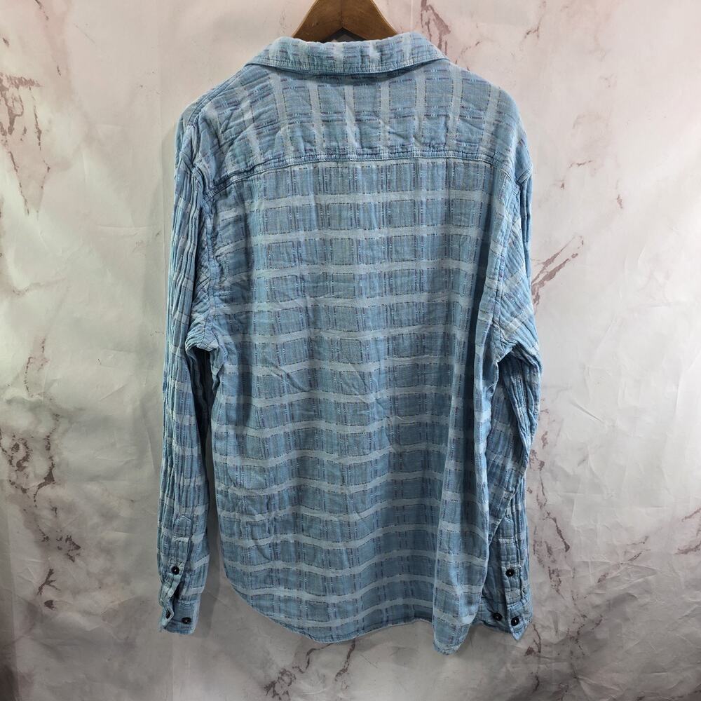 Carbon 2 Cobalt Shirt Mens Large Blue Gauze Double Cotton Button Carbon2Cobalt - Picture 6 of 14